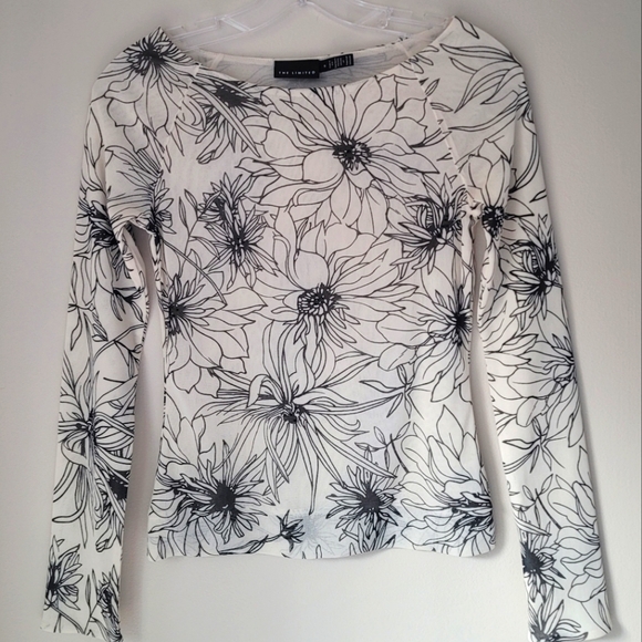 Vintage The Limited Sheer Floral Mesh Embellished Top, Lined, Size S - Picture 4 of 12